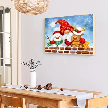 5D DIY Полная Круглая дрель Алмазная живопись Рождественское украшение для дома Художественное ремесло