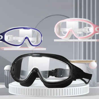 Мужские и женские водные виды спорта на открытом воздухе, дайвинг, плавательные очки с затычками для ушей, Силиконовые очки HD, противотуманные очки