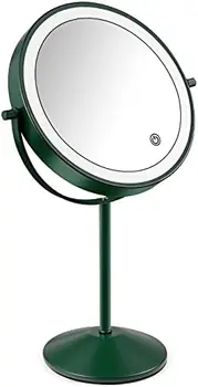 Зеркало Двустороннее, 1X Увеличенное в 7 раз туалетное зеркало со светодиодной подсветкой, перезаряжаемый через USB Сенсорный экран, 3 цвета, регулируемая яркость 36