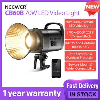 NEEWER CB60B 70W LED Video Light с управлением 2.4G / APP, COB Двухцветное Крепление Bowens с непрерывным Выходным освещением 2700K-6500K
