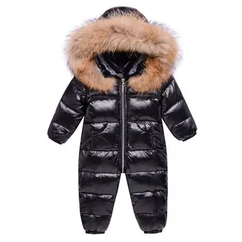 Детская одежда Зимняя теплая пуховая куртка Верхняя одежда для мальчиков, утепленный водонепроницаемый зимний костюм, одежда для маленьких девочек, парка, детское пальто