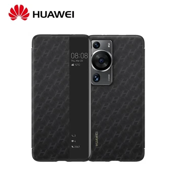 Оригинальный Huawei P60 Pro Откидная Крышка С Логотипом Чехол Для Huawei P60 Кожаный Чехол Smart View Flip Case Защитная Оболочка