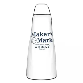 Фартук Maker Mark Bourbon Темно-синий Шеф-повар, готовящий, выпекающий, безрукавный нагрудник, Фартуки для уборки кухни для женщин и мужчин, живопись