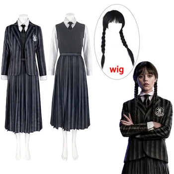 Костюмы для косплея Wednesday Addams серии 2022, школьница Nevermore, Школьная форма колледжа, костюм на Хэллоуин, Униформа для женщин
