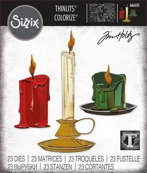 Candleshop Colorize Thinlits Die Рождественские штампы для резки металла, Форма для Скрапбукинга, Дневник, Фотоальбом, Изготовление открыток, украшения, ремесла