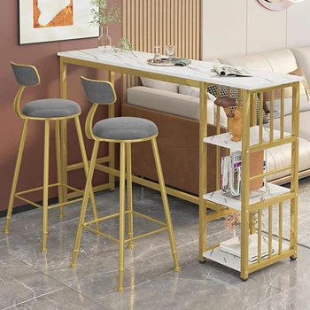 Скандинавские Барные столы из кованого железа Современная кухонная мебель Простая перегородка в гостиной Высокий стол Барная стойка Магазин молочного чая Столовые стулья