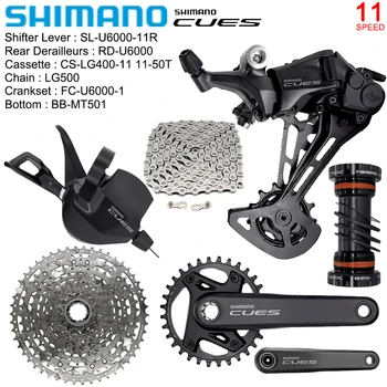 SHIMANO CUES 11 Speed Groupset для MTB Велосипеда U6000 Комплект Переключателей Скоростей 1X11 Черный 50T Кассетная Звездочка Оригинальные Запчасти Для велосипеда