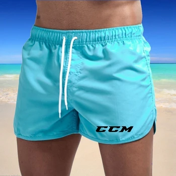 Мужские плавательные штаны CCM, быстросохнущие пляжные шорты, боксерские шорты на шнурке, футбольные теннисные тренировочные шорты