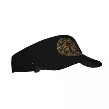 Спортивная кепка от Солнца регулируемый козырек УФ-защита верхней пустой теннис гольф бег солнцезащитный крем шляпа золото кельтский астрономии