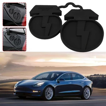 Для автомобильного зарядного порта Tesla Model Y 3 Водонепроницаемое защитное зарядное устройство Силиконовая защитная крышка для зарядного порта Автоаксессуары