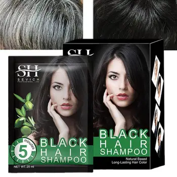 Шампунь для мгновенного окрашивания черных волос 10 штук Шампунь для мгновенного окрашивания волос для временного покрытия седых волос
