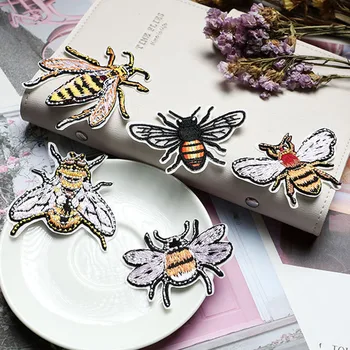 Маленькая Пчелка С Вышивкой Животных, Самоклеящаяся Аппликация На Джинсах, Значки 