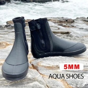 5 мм Ботинки для дайвинга, Нескользящая водная обувь из неопрена, Женские Мужские кроссовки для подводного плавания, Каякинг, Серфинг, Ласты для плавания