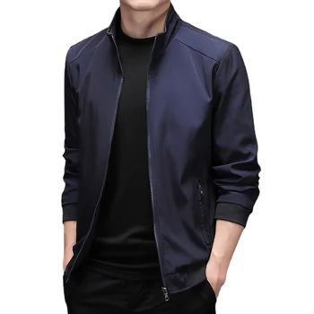 Модная мужская куртка, осенние новые Корейские мужские пальто, повседневная куртка с воротником-стойкой, молодежные трендовые куртки для мужчин, большие размеры M-5XL