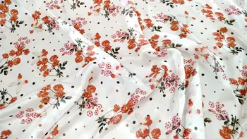 Высококачественные Розовые цветы с широким принтом из Натурального 100% шелка Тутового дерева ткани для пошива тюлевых платьев выпускного вечера тюрбаны для женщин халат