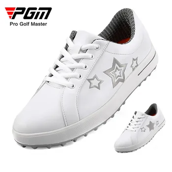 Корейская женская обувь для гольфа PGM, водонепроницаемые кроссовки с фиксированным гвоздем для отдыха, женская нескользящая спортивная обувь для маленьких белых девочек XZ113