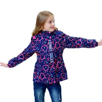 Водонепроницаемые пальто для маленьких девочек с флисовой подкладкой, милые детские куртки на молнии с капюшоном, детская одежда, верхняя одежда для детей от 3 до 12 лет