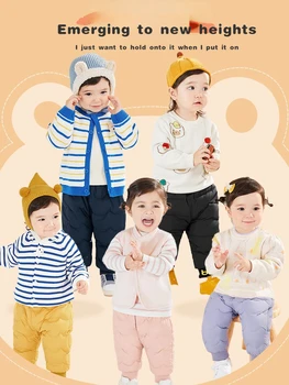 Осенне-зимние детские пуховые штаны 2023 года, зимние теплые пуховые штаны, верхняя одежда для мальчиков и девочек, детская одежда