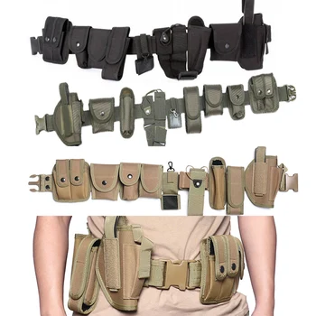 Многофункциональный ремень безопасности 10 В 1, универсальный комплект для тактической военной подготовки на открытом воздухе, дежурный ремень с сумкой, полицейские принадлежности