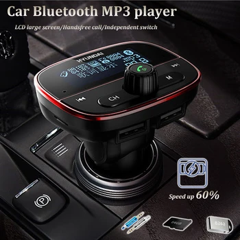 Беспроводной Fm-Передатчик Автомобильный Bluetooth-Совместимый TF-Карта U-Диск Аудио MP3-Плеер С Двумя USB-Быстрыми Зарядными Устройствами Для Громкой Связи Автомобильный Комплект