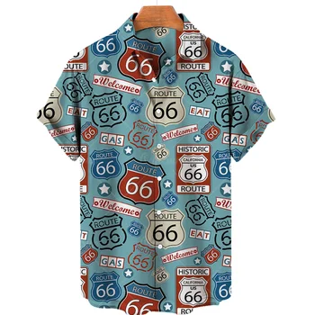 Гавайская мужская рубашка с геометрическим принтом Оверсайз и короткими рукавами, подходящая для летнего отдыха на море, Пляжная повседневная рубашка в китайском стиле