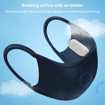 Вентилятор для маски для лица - портативный и перезаряжаемый, без помощи рук, маленький кулер на зажиме