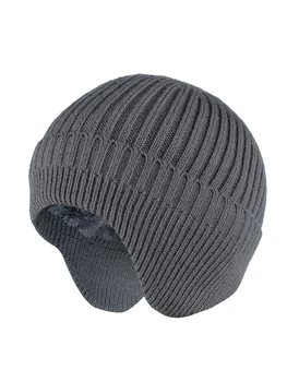 Мужская шапка Зима Плюс флис, утолщенная шерстяная шапка, ветрозащитная шапка для велоспорта, осенне-зимняя вязаная шапка, теплая зимняя хлопковая шапка