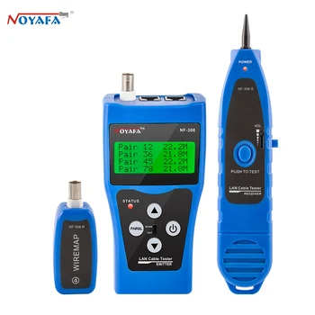 NOYAFA NF-308 Измеряет Длину сетевого кабеля LAN, Проверяет Непрерывность кабеля, Отслеживает Провода RJ45, RJ11, Ethernet, USB, BNC, Кабельный Тестер