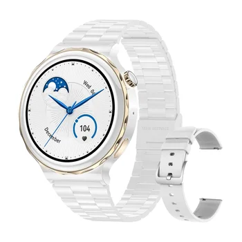 Умные часы с двойными ремешками, беспроводной зарядкой, Bt-вызовом, пользовательским набором, женский физиологический цикл, женские умные часы