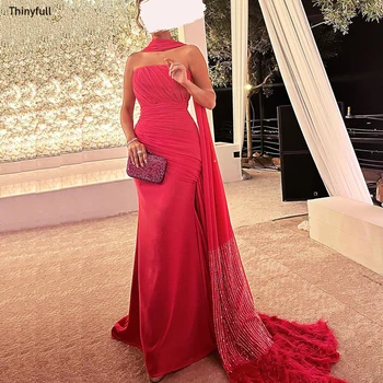 Тонкие элегантные платья для выпускного вечера в стиле русалки из Саудовской Аравии с открытыми плечами, длинные платья для вечеринок с блестками, платья для официальных мероприятий