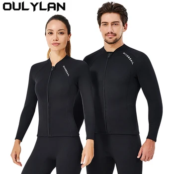 Oulylan Профессиональные 2 мм неопреновые штаны для дайвинга, раздельный топ с длинным рукавом для мужчин и женщин, гидрокостюм для плавания, серфинга, куртка, брюки