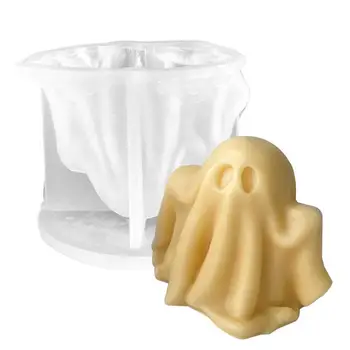 Форма для свечи с привидением на Хэллоуин, Гипсовая свеча для ароматерапии, форма для мыла ручной работы, силиконовая форма для свечи для украшения Хэллоуина