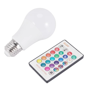 E27 Smart Control Лампа Led RGB Light Dimmable 7 Вт RGBW Светодиодная Лампа Красочная Меняющаяся Лампа Led Lampada RGBW White Decor Home
