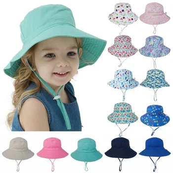 Летняя детская солнцезащитная кепка, детская солнцезащитная кепка для девочек и мальчиков, наружный чехол для шеи и ушей, защита от ультрафиолета, детские пляжные кепки, кепка-ведро от 0 до 8 лет