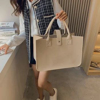 НОВАЯ сумка для покупок 2023 года, женская сумка большой емкости, открытая модная фетровая дизайнерская сумка для покупок, плетеная сумка, интернет-магазин, Китай