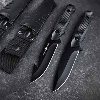 Новый открытый тактический прямой нож для леггинсов Нож с крючком Little Black Panther Нож с фиксированным лезвием в АБС-оболочке для самообороны