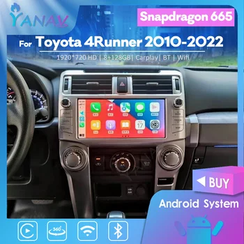 Автомобильное стерео Радио Для Toyota 4Runner 2010-2022 Android 11 Snapdragon 665 128G Мультимедийный GPS-плеер Carplay Навигационное Головное Устройство