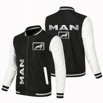 2023 Новый весенне-осенний мужской логотип MAN Truck, повседневная спортивная Свободная бейсбольная куртка на молнии, мужское тонкое байкерское пальто