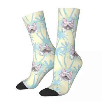 Счастливые мужские носки с иллюстрацией французского бульдога, винтажный любитель собак, Харадзюку, новинка, подарочный носок для экипажа с рисунком