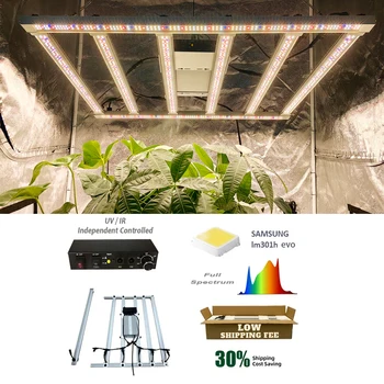 Новейшая модель 2023 года, 480 Вт, PPFD LM301H EVO LED Grow light Bar, УФ-ИК-подсветка для растений с раздельным управлением для выращивания в помещении