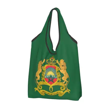 Многоразовая хозяйственная сумка Kingdom Of Morocco, женская сумка-тоут, портативные Марокканские патриотические сумки для покупок продуктов
