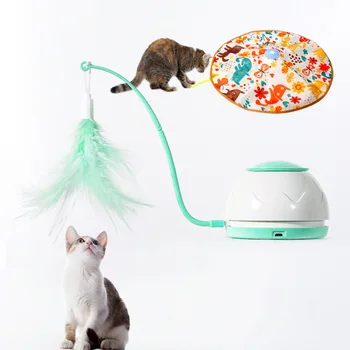 Забавная игрушка для кошек электрическое интеллектуальное перо забавная кошачья палочка поворотный стол рыболовная кошачья удочка автоматическая смена направления игрушка для кошек