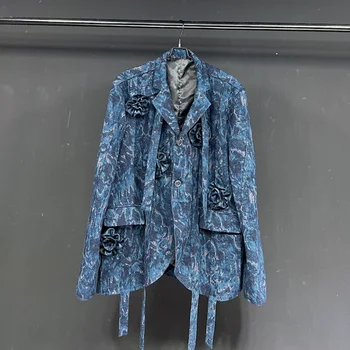 2024 Модный Элегантный Высококачественный мужской пиджак с индивидуальным принтом, Контрастный блейзер, пальто, Бесплатная доставка, Новинка 21F1424