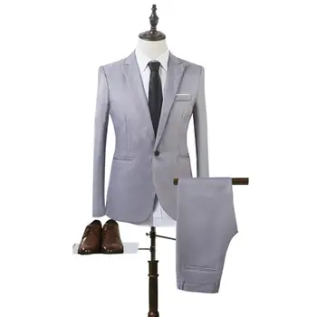 Мужская официальная одежда, стильный мужской деловой костюм, облегающие брюки с лацканами и карманами на весну-осень, мужские брюки, комплект