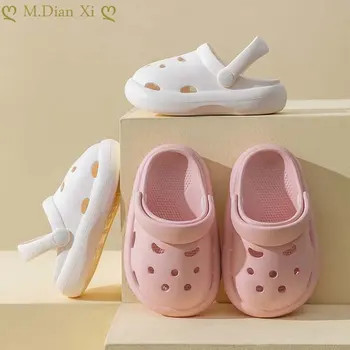 Летние сандалии для детей, уродливая обувь для маленьких мальчиков и девочек, Детские сандалии на плоском каблуке, твердые мягкие нескользящие тапочки, Детская садовая обувь