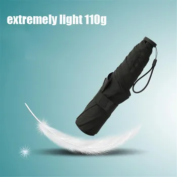Трехстворчатый мини-зонтик с защитой от ультрафиолета, Маленький зонт, Портативный суперлегкий Женский зонт для путешествий 110 г