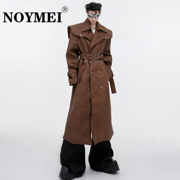 Мужские ветровки NOYMEI Niche, кожаное пальто, Съемная короткая накидка длиной выше колена, силуэт тренча, тренч 2023, тренч WA2812