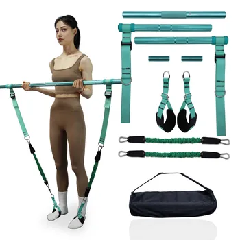 48-дюймовый Металлический набор для пилатеса Эспандер Тренировочный брусок с эспандером ножные ремни для тренировок Домашний тренажерный зал Оборудование для фитнеса