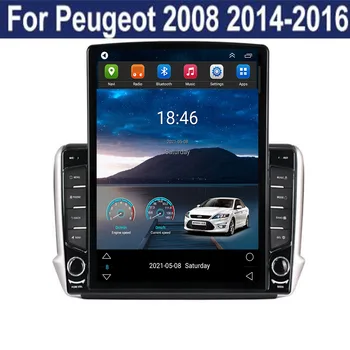 Для Tesla Style 2 Din Android 12 Автомагнитола для Peugeot 2008 208 серии 2012-2018 Мультимедийный Видеоплеер GPS Стерео Carplay DSP