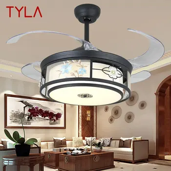 Современные потолочные вентиляторы TYLA с невидимым пультом дистанционного управления для дома, декоративные для гостиной, спальни, ресторана